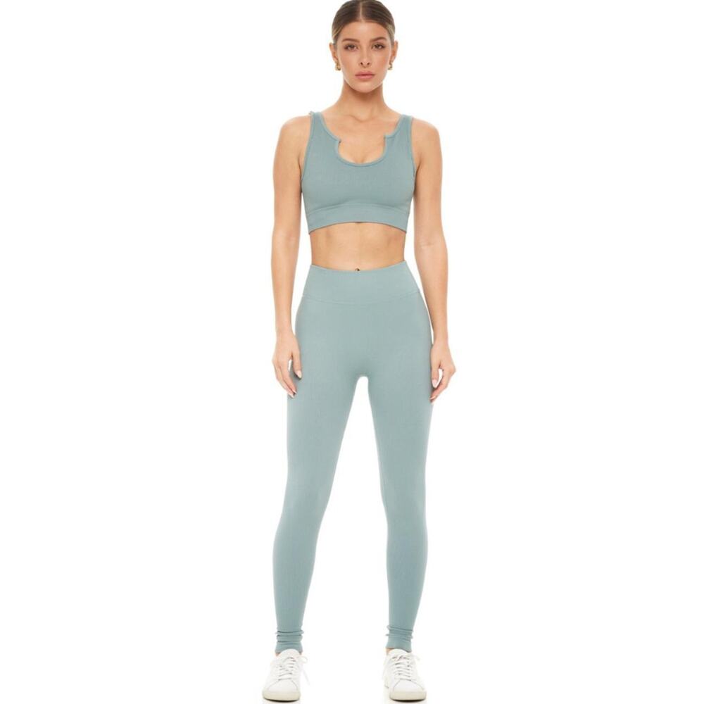 YG COLLECTION: Oli Sculpted Legging Set - Teal - S